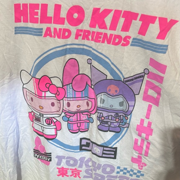 Sanrio Hello Kitty Pink and White Short Sleeve Tee - Picture 3 of 3